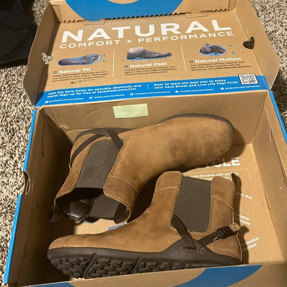 Brown Suede Ankle Boots with Elastic Panels - Picture 1 of 7